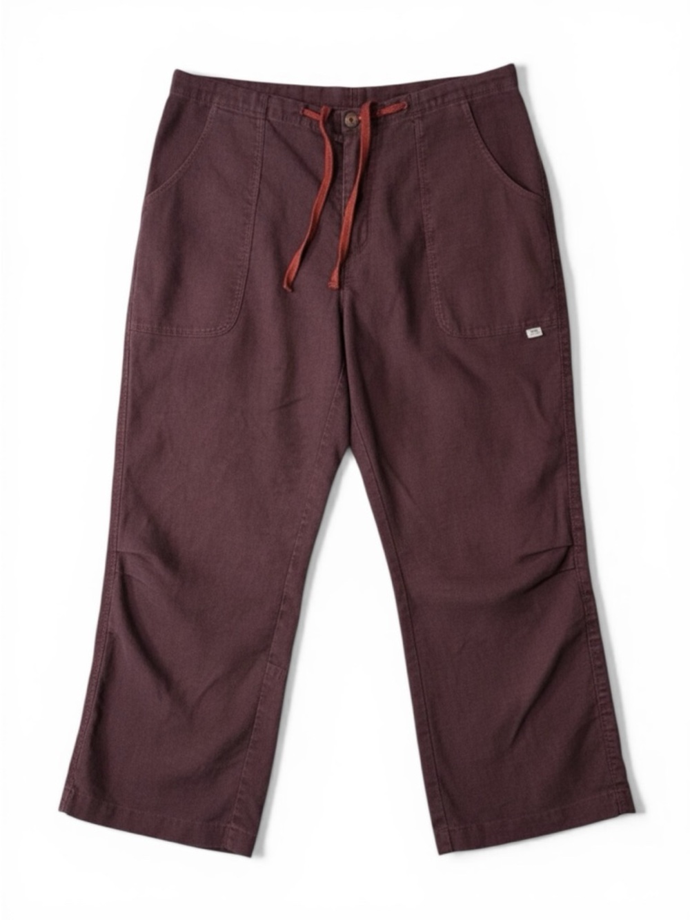 Patagonia Hemp Blend Capri Pants Burgundy Organic Outdoor Hiking Medium - Picture 1 of 13